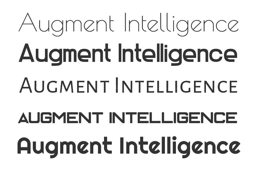 Making of Augment Intelligence Branding, font tests -- Mervi Emilia
