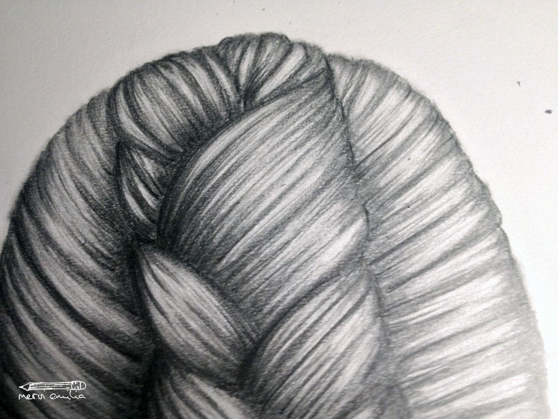 How to draw a braid: Detail of the top -- Mervi Emilia
