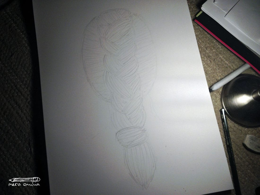 How to draw a braid: First strands -- Mervi Emilia