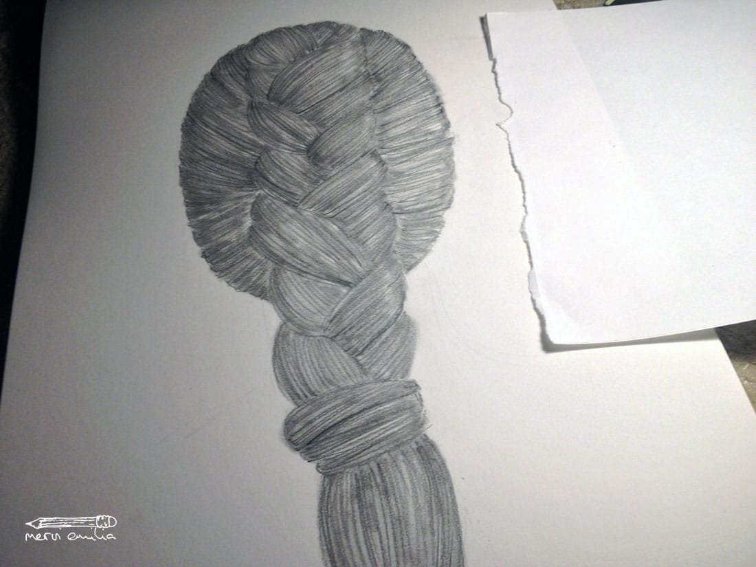 How to draw a braid: Blended and solid -- Mervi Emilia